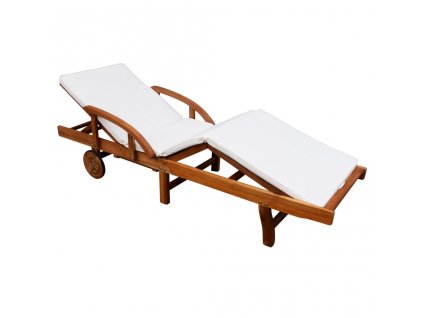 vidaXL Opalovací lehátko s poduškou masivní akácie