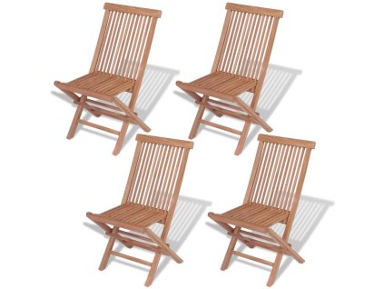 vidaXL Skládací zahradní židle 4 ks masivní teak