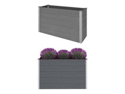 vidaXL Vyvýšený záhon dřevoplast 150 x 50 x 91 cm šedý
