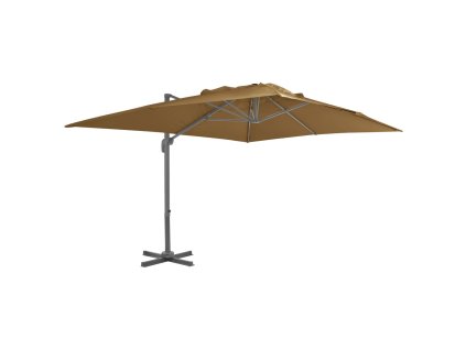 vidaXL Boční zahradní slunečník s hliníkovou tyčí 400 x 300 cm taupe
