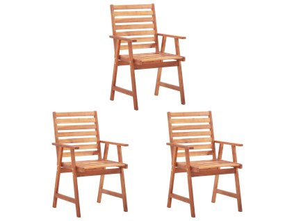 vidaXL Zahradní jídelní židle 3 ks masivní akáciové dřevo