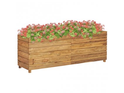 vidaXL Vyvýšený záhon 150x40x55 cm recyklované teakové dřevo a ocel