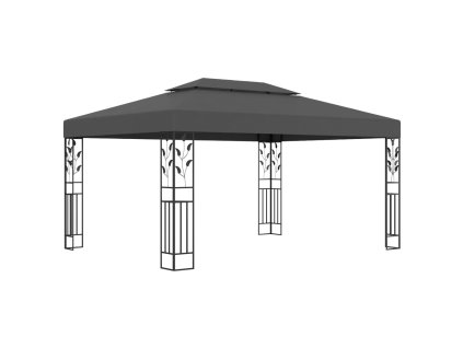 vidaXL Altán s dvojitou střechou 3 x 4 m antracitový