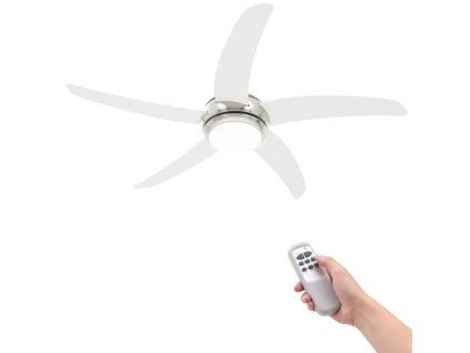 vidaXL Ozdobný stropní ventilátor se světlem 128 cm bílý