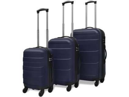vidaXL Sada tří skořepinových kufrů na kolečkách modrá 45,5/55/66 cm