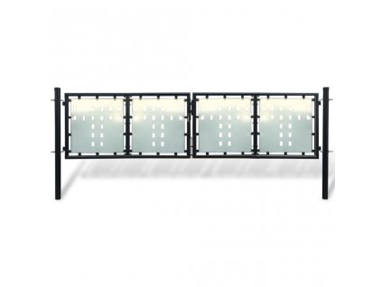 vidaXL Černá jednokřídlá plotová branka 300 x 100 cm