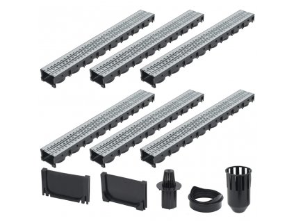 vidaXL Odtokové kanály 6 ks pozinkovaná ocel 6 m