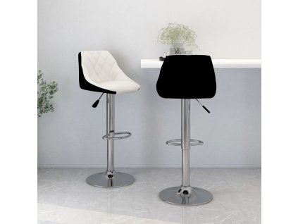 vidaXL Barové židle 2 ks bíločerné umělá kůže