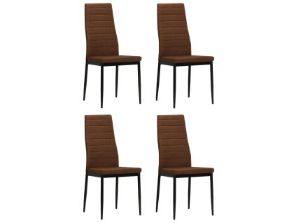 vidaXL Jídelní židle 4 ks hnědé textil