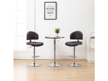 vidaXL Barové stoličky 2 ks hnědé umělá kůže