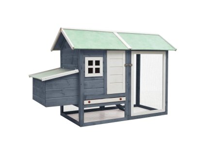 vidaXL Klec pro kuřata šedá 170 x 81 x 110 cm masivní borovice a jedle