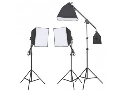 vidaXL Sada studiových světel se stativy a softboxy