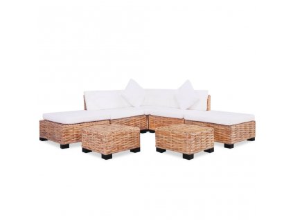 vidaXL Sedací souprava 18 kusů přírodní ratan