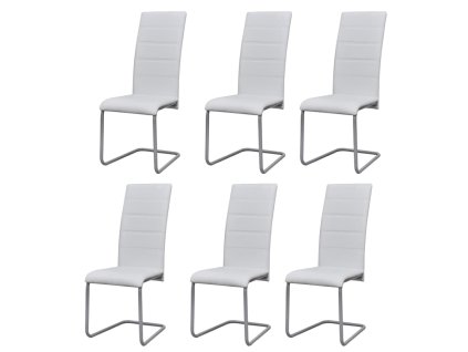 vidaXL Konzolové jídelní židle 6 ks bílé umělá kůže