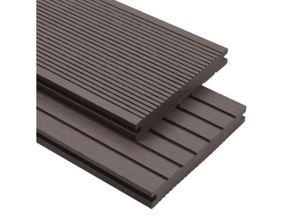 vidaXL WPC plná terasová prkna a příslušenství 10 m² 2,2 m tmavě hnědá