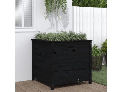 vidaXL Zahradní truhlík černý 82,5 x 82,5 x 78 cm masivní borové dřevo