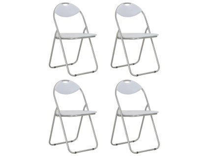 vidaXL Skládací jídelní židle 4 ks bílé umělá kůže