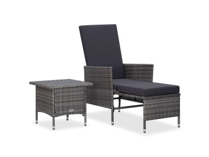 vidaXL 2dílná zahradní sedací souprava s poduškami polyratan šedá