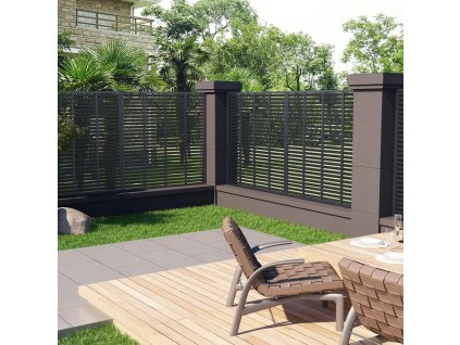 vidaXL Lamelový plot WPC 180 x 180 cm šedý