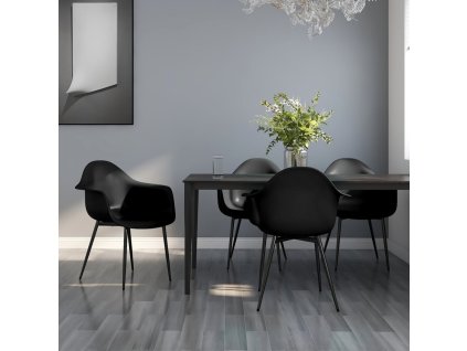 vidaXL Jídelní židle 4 ks černé PP