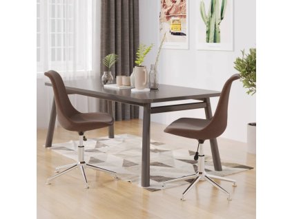 vidaXL Otočné jídelní židle 2 ks hnědé textil