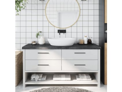 vidaXL Koupelnová deska tmavě hnědá 160x50x(2-6) cm ošetřený masiv