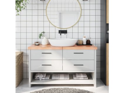 vidaXL Koupelnová deska hnědá 140x60x(2-6) cm ošetřený masivní dřevo