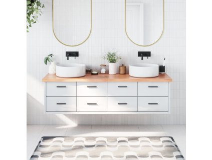 vidaXL Koupelnová deska hnědá 180x60x(2-4) cm ošetřený masivní dřevo