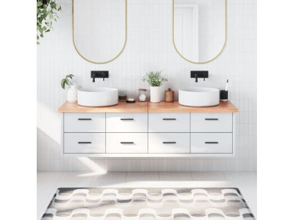 vidaXL Koupelnová deska hnědá 180x50x(2-4) cm ošetřený masivní dřevo