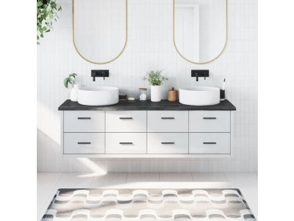 vidaXL Koupelnová deska tmavě hnědá 180x50x(2-4) cm ošetřený masiv