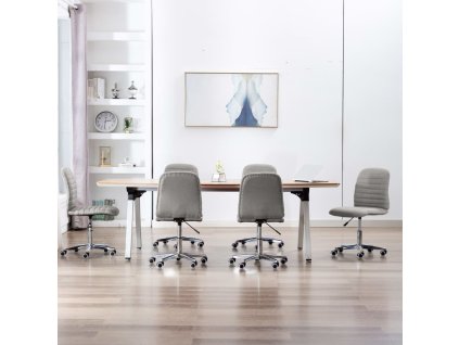 vidaXL Jídelní židle 6 ks světle šedé textil