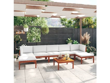 vidaXL 8dílná zahradní souprava s polštáři krémová 63 x 63 cm