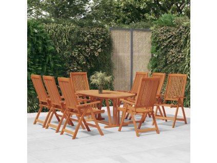 vidaXL Skládací zahradní židle 8 ks masivní eukalyptové dřevo