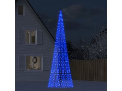 vidaXL LED vánoční stromek na stožár 1534 modrých LED 500 cm