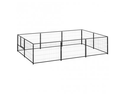 vidaXL Psí kotec černý 6 m² ocel