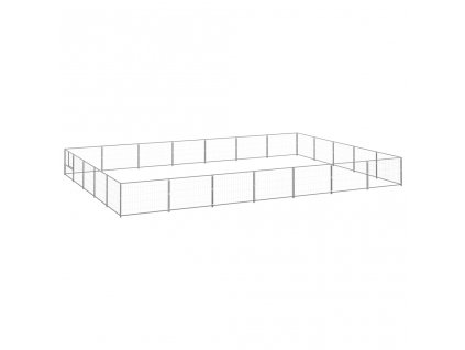 vidaXL Psí kotec stříbrný 35 m² ocel