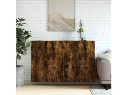 vidaXL Nástěnné skříňky 2 ks kouřový dub kompozitní dřevo