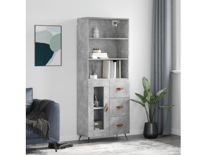 vidaXL Skříň highboard betonově šedá 69,5x34x180 cm kompozitní dřevo