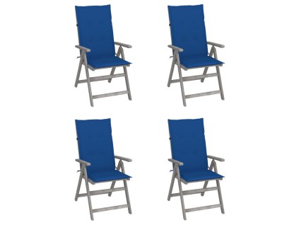 vidaXL Zahradní polohovací židle s poduškami 4 ks masivní akácie