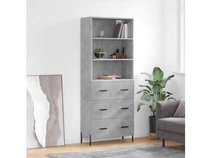 vidaXL Skříň highboard betonově šedá 69,5x34x180 cm kompozitní dřevo