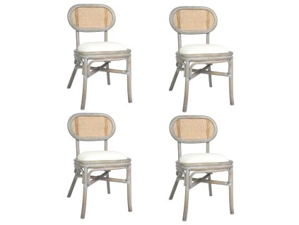 vidaXL Jídelní židle 4 ks šedé plátno