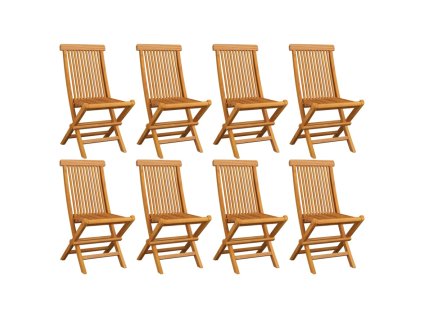 vidaXL Skládací zahradní židle 8 ks masivní teak