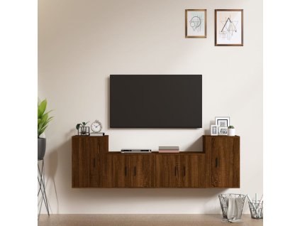 vidaXL 4dílný set TV skříněk hnědý dub kompozitní dřevo