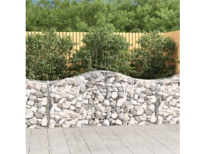 vidaXL Klenuté gabionové koše 18ks 200x50x80/100 cm pozinkované železo