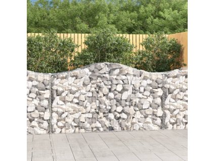 vidaXL Klenuté gabionové koše 6 ks 200x50x100/120cm pozinkované železo