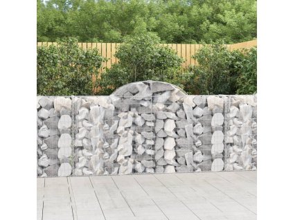 vidaXL Klenuté gabionové koše 9 ks 200x30x100/120cm pozinkované železo