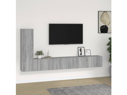 vidaXL 3dílný set TV skříněk šedý sonoma kompozitní dřevo
