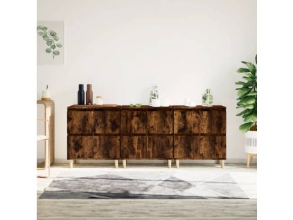 vidaXL Příborníky 3 ks kouřový dub 60 x 35 x 70 cm kompozitní dřevo