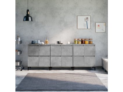 vidaXL Příborníky 3 ks betonově šedé 60 x 35 x 70 cm kompozitní dřevo