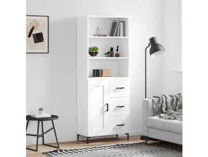 vidaXL Skříň highboard bílá 69,5 x 34 x 180 cm kompozitní dřevo
